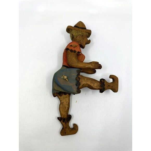 Unbranded Other - Vintage Girl Puppet Hand Carved And Painted Wooden Toy 7 Inches Sitting Size